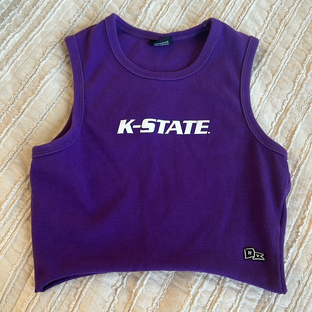 Kansas State Cropped Game Day Tank Top